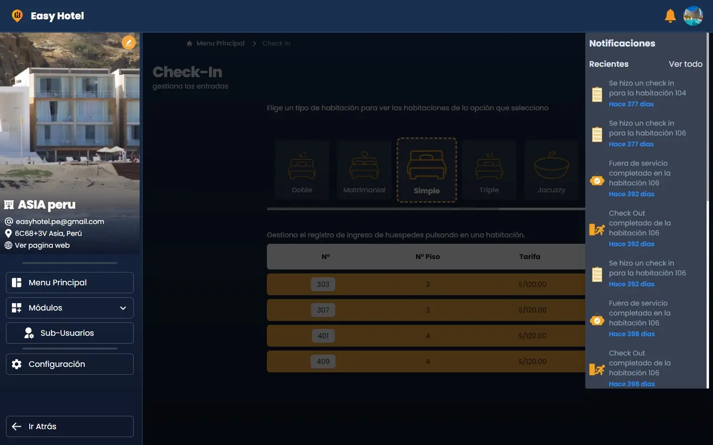 Sistema de Check-in - Imagen 1