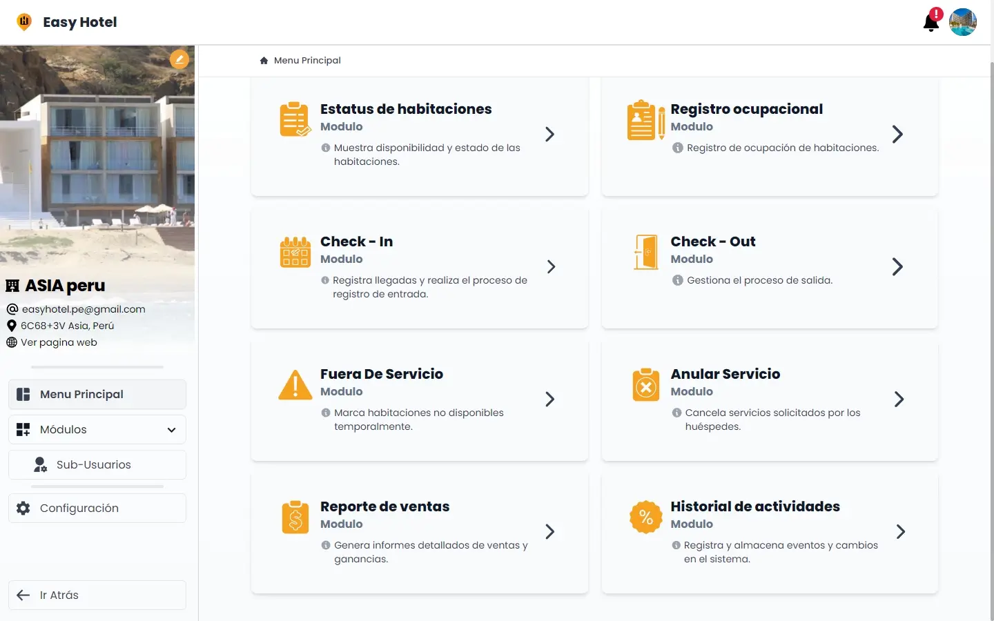 Dashboard y Módulos - Imagen 1