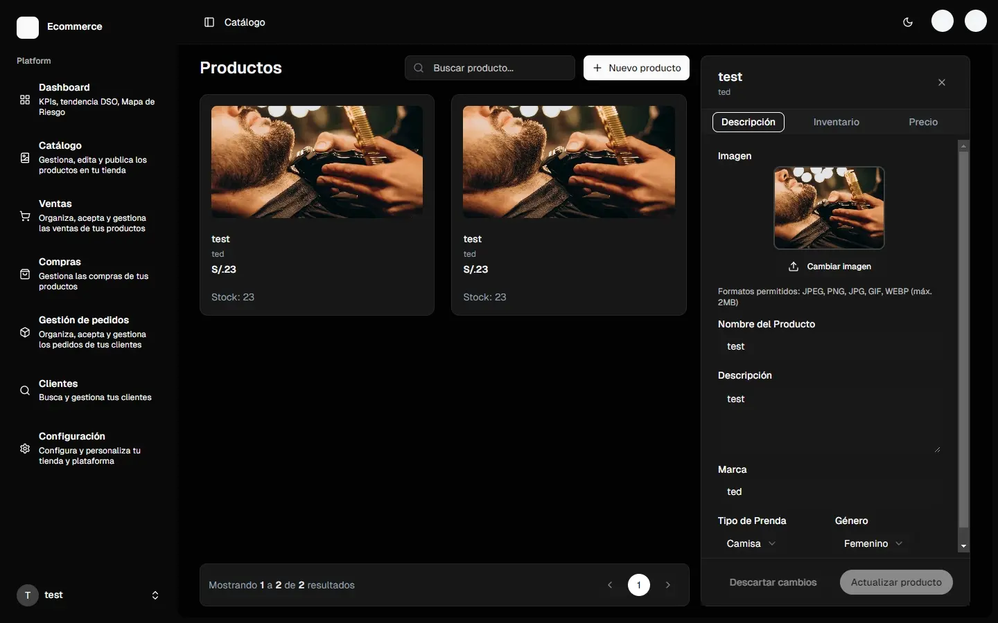Gestión de Catálogo - Imagen 1